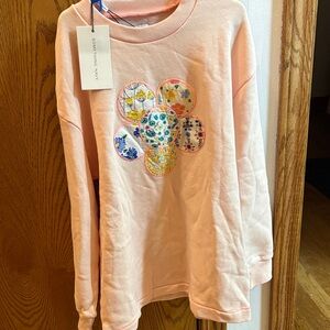 Something Navy Kids Peach Floral Graphic Sweatshirt